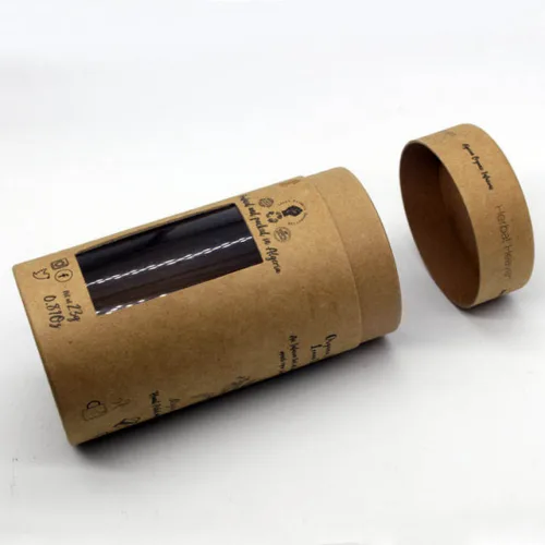 Printed Kraft Window Tube Box for Organic Henna Packaging