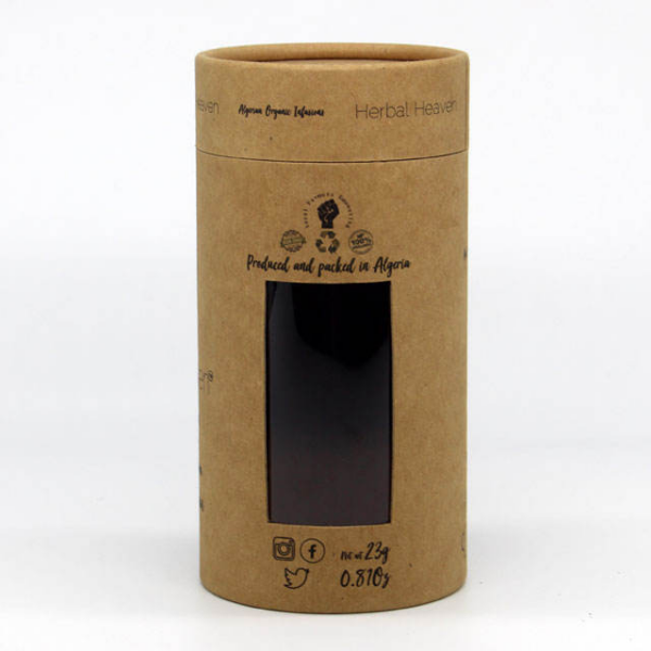Printed Kraft Window Tube Box for Organic Henna Packaging