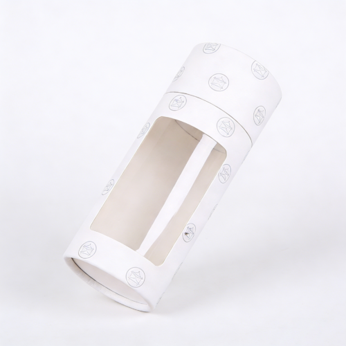 Rigid Window Cylinder Box for Cosmetic Bottle Packaging