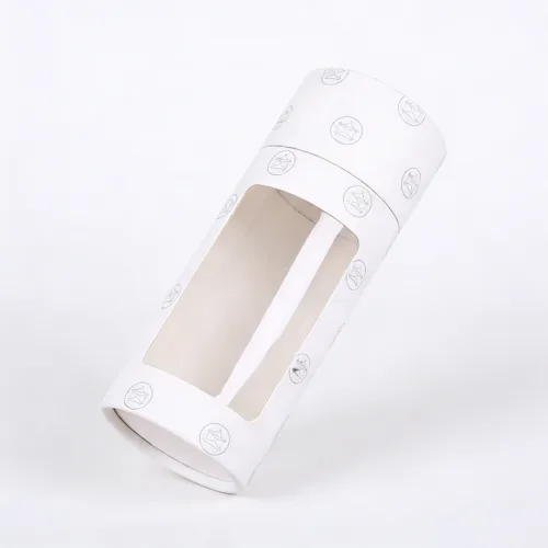 Rigid Window Cylinder Box for Cosmetic Bottle Packaging