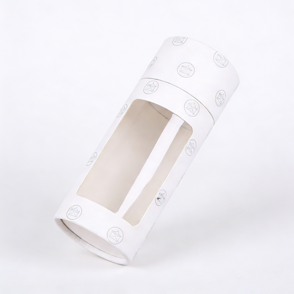 Rigid Window Cylinder Box for Cosmetic Bottle Packaging