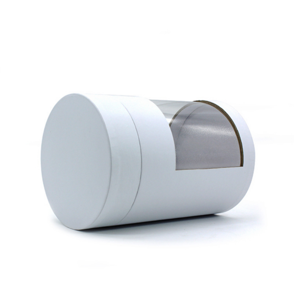 White Rigid Window Cylinder Box for Candle Jar Packaging
