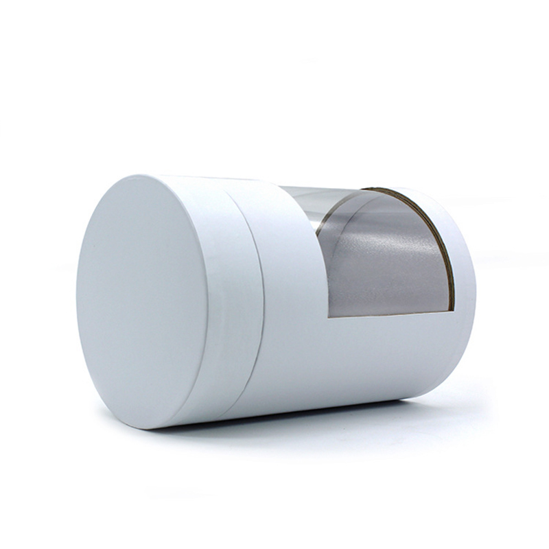 White Rigid Window Cylinder Box for Candle Jar Packaging