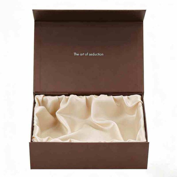 Book-Style Presentation Box with Draped Satin Insert