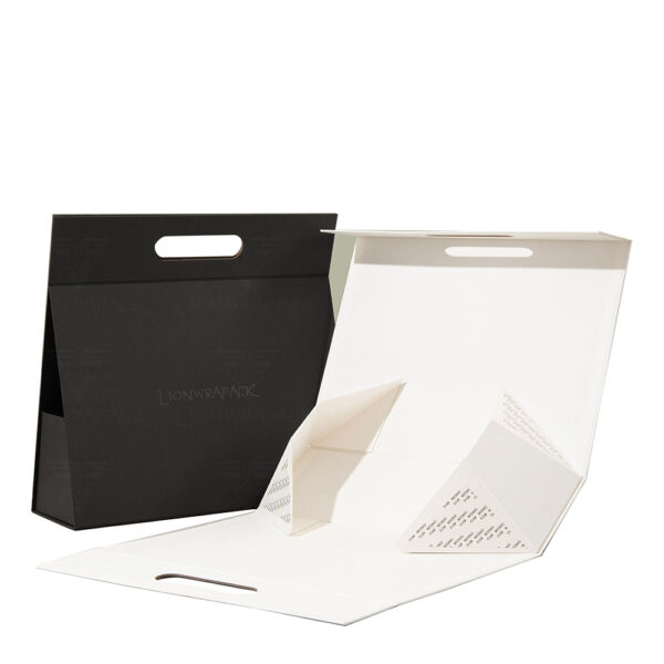 Folding Paperboard Wine Carrier Box with Die-Cut Handle