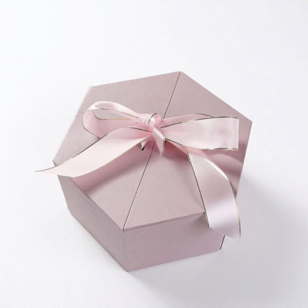 Custom Hexagon Gift Boxes with Ribbon  OEM Manufacturer