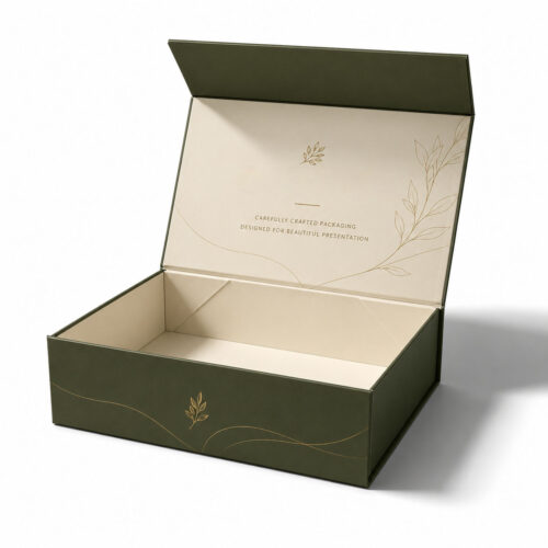 Custom Foldable Magnetic Gift Boxes with Gold Foil