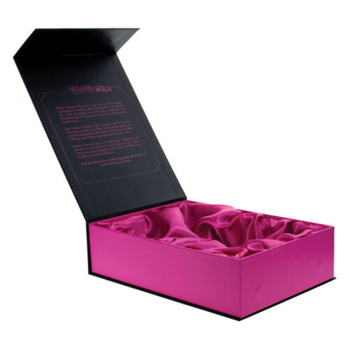 Custom Book-Style Wig Packaging Boxes with Satin Lining