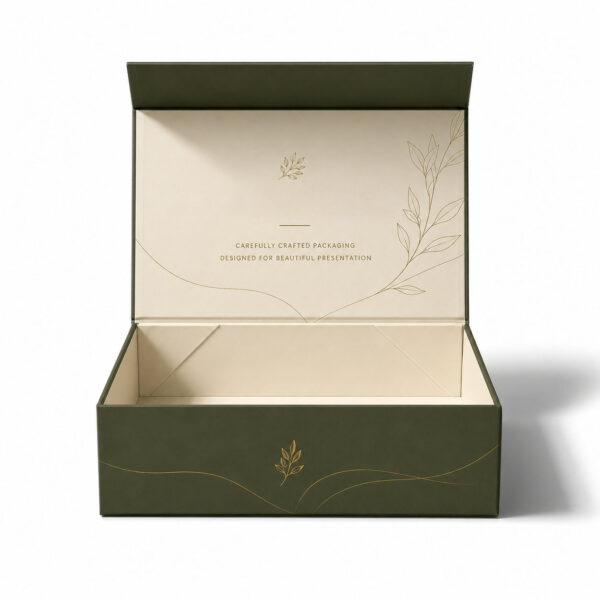 Custom Foldable Magnetic Gift Boxes with Gold Foil