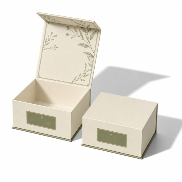 Botanical Hinged-Lid Rigid Gift Boxes for Custom Sets