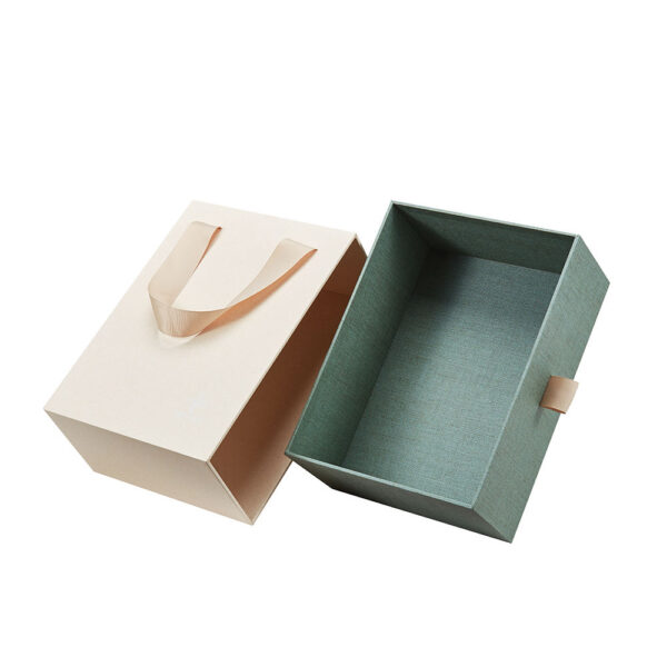 Custom Rigid Drawer Gift Boxes with Ribbon Handles