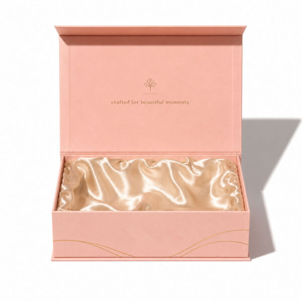 Custom Pink Rigid Gift Boxes with Satin Lining Wholesale