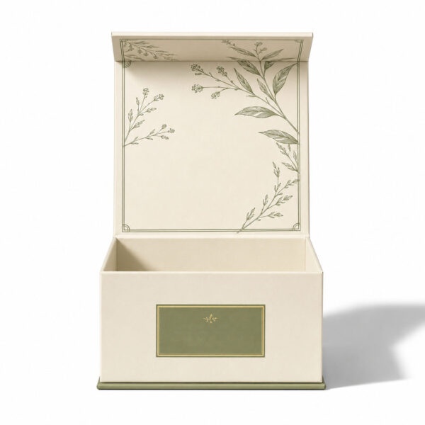 Botanical Hinged-Lid Rigid Gift Boxes for Custom Sets