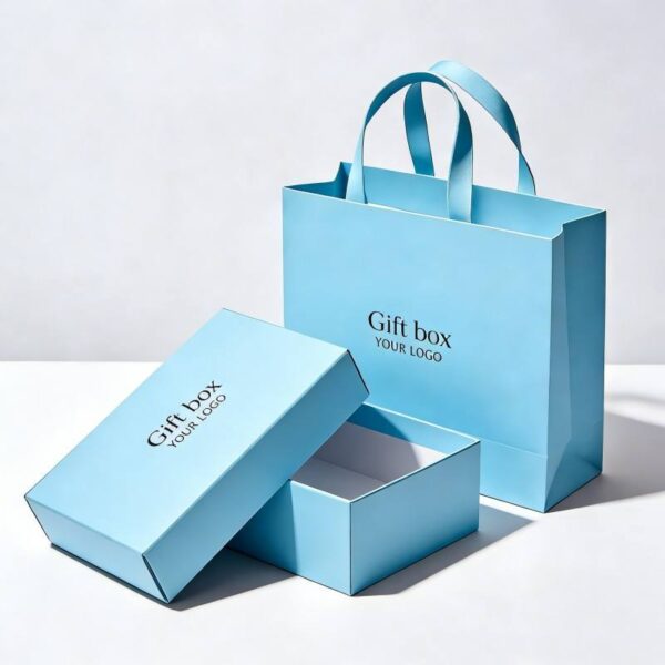 Custom Two-Piece Gift Box with Matching Paper Bag Set