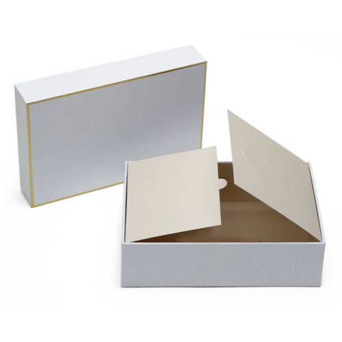 Two-Piece Gift Box with Cream Double-Door Inner Flaps Custom Two-Piece Rigid Gift Boxes with Double Inner Flaps