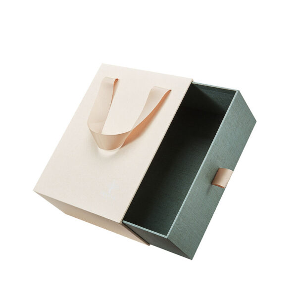 Custom Rigid Drawer Gift Boxes with Ribbon Handles
